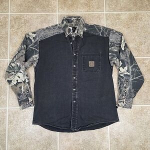 Legendary Whitetails Camo Hunting Button Up Shirt Mens Large